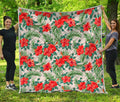 Tropical Hibiscus Blossom Pattern Print Quilt