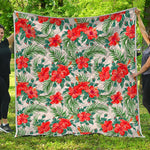 Tropical Hibiscus Blossom Pattern Print Quilt