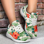 Tropical Hibiscus Blossom Pattern Print Sport Shoes GearFrost