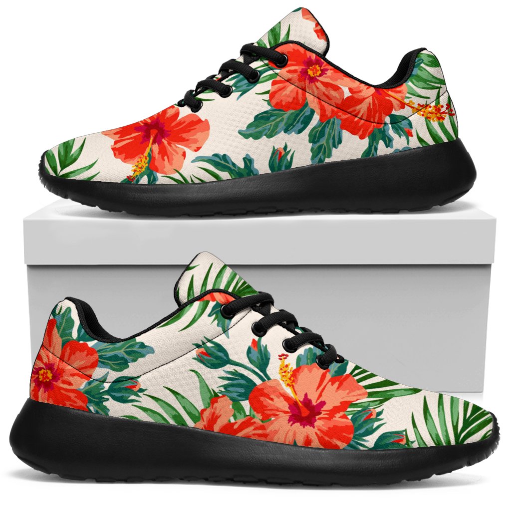 Tropical Hibiscus Blossom Pattern Print Sport Shoes GearFrost