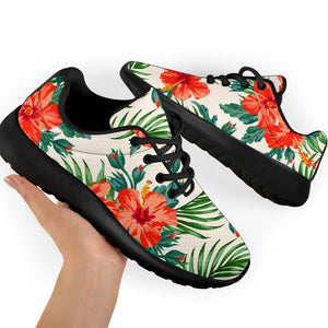 Tropical Hibiscus Blossom Pattern Print Sport Shoes GearFrost