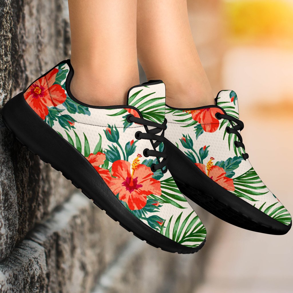 Tropical Hibiscus Blossom Pattern Print Sport Shoes GearFrost