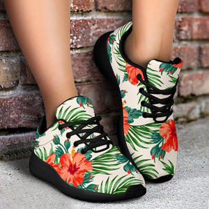 Tropical Hibiscus Blossom Pattern Print Sport Shoes GearFrost