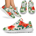 Tropical Hibiscus Blossom Pattern Print Sport Shoes GearFrost