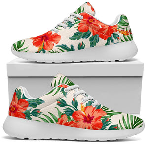 Tropical Hibiscus Blossom Pattern Print Sport Shoes GearFrost