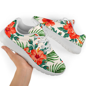 Tropical Hibiscus Blossom Pattern Print Sport Shoes GearFrost