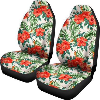 Tropical Hibiscus Blossom Pattern Print Universal Fit Car Seat Covers