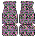 Tropical Hibiscus Flowers Aztec Print Front and Back Car Floor Mats