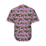 Tropical Hibiscus Flowers Aztec Print Men's Baseball Jersey