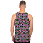 Tropical Hibiscus Flowers Aztec Print Men's Tank Top