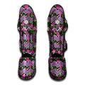 Tropical Hibiscus Flowers Aztec Print Muay Thai Shin Guards