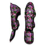 Tropical Hibiscus Flowers Aztec Print Muay Thai Shin Guard