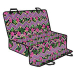 Tropical Hibiscus Flowers Aztec Print Pet Car Back Seat Cover