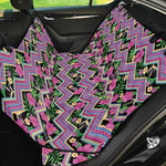 Tropical Hibiscus Flowers Aztec Print Pet Car Back Seat Cover