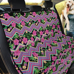 Tropical Hibiscus Flowers Aztec Print Pet Car Back Seat Cover