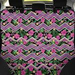 Tropical Hibiscus Flowers Aztec Print Pet Car Back Seat Cover