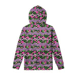 Tropical Hibiscus Flowers Aztec Print Pullover Hoodie