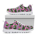 Tropical Hibiscus Flowers Aztec Print White Running Shoes