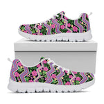 Tropical Hibiscus Flowers Aztec Print White Sneakers