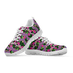 Tropical Hibiscus Flowers Aztec Print White Sneakers