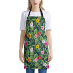 Tropical Hibiscus Flowers Pattern Print Apron