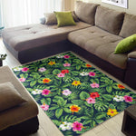 Tropical Hibiscus Flowers Pattern Print Area Rug GearFrost