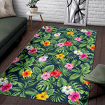 Tropical Hibiscus Flowers Pattern Print Area Rug GearFrost
