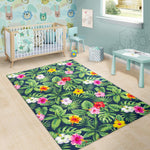 Tropical Hibiscus Flowers Pattern Print Area Rug GearFrost