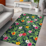 Tropical Hibiscus Flowers Pattern Print Area Rug GearFrost