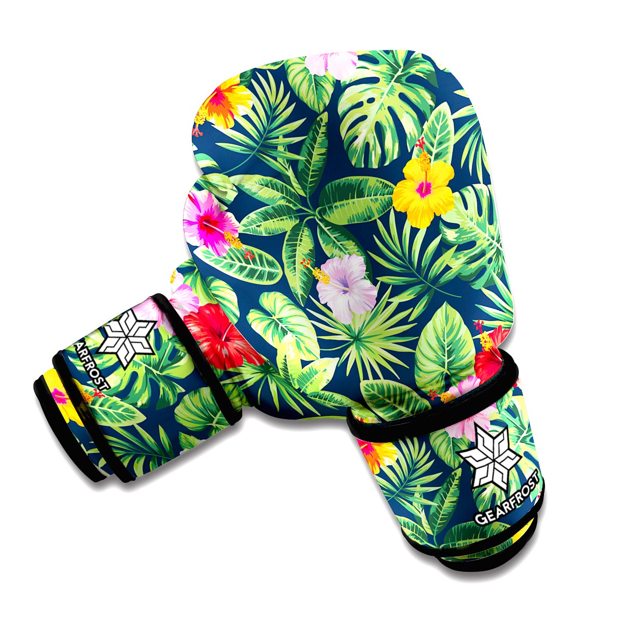 Tropical Hibiscus Flowers Pattern Print Boxing Gloves