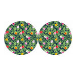 Tropical Hibiscus Flowers Pattern Print Car Coasters