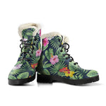 Tropical Hibiscus Flowers Pattern Print Comfy Boots GearFrost