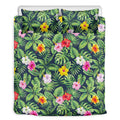 Tropical Hibiscus Flowers Pattern Print Duvet Cover Bedding Set