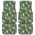 Tropical Hibiscus Flowers Pattern Print Front and Back Car Floor Mats