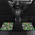 Tropical Hibiscus Flowers Pattern Print Front and Back Car Floor Mats