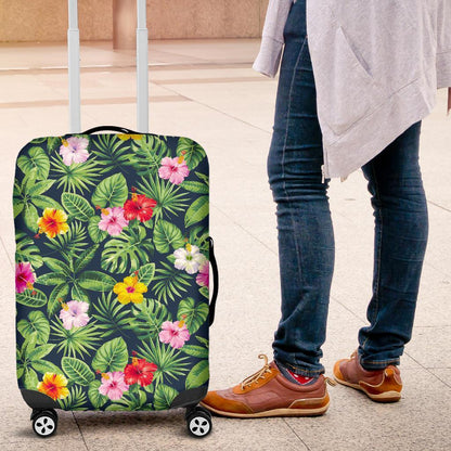 Tropical Hibiscus Flowers Pattern Print Luggage Cover GearFrost