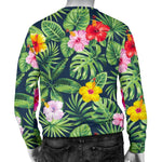 Tropical Hibiscus Flowers Pattern Print Men's Crewneck Sweatshirt GearFrost