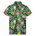 Tropical Hibiscus Flowers Pattern Print Men's Short Sleeve Shirt