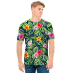Tropical Hibiscus Flowers Pattern Print Men's T-Shirt