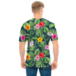 Tropical Hibiscus Flowers Pattern Print Men's T-Shirt