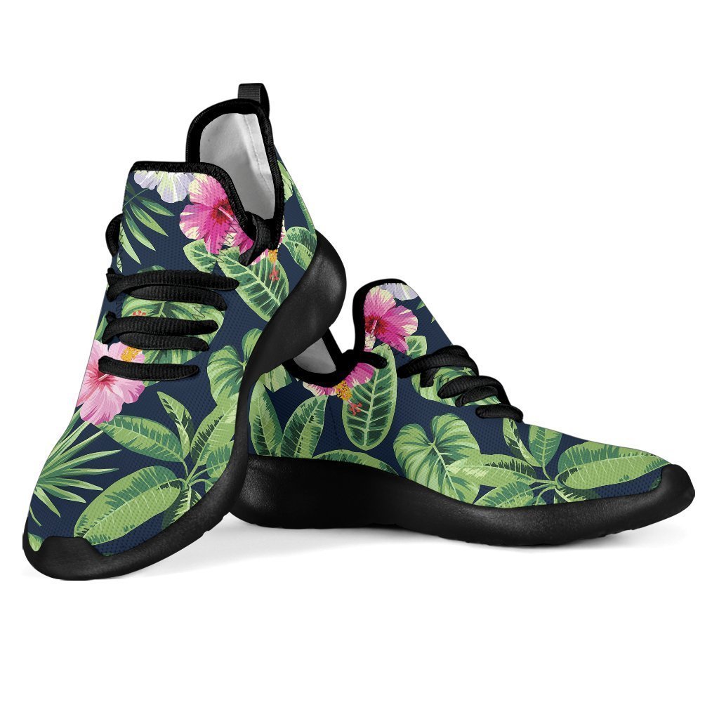 Tropical Hibiscus Flowers Pattern Print Mesh Knit Shoes GearFrost