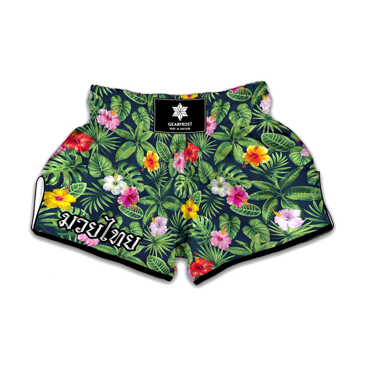 Tropical Hibiscus Flowers Pattern Print Muay Thai Boxing Shorts
