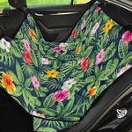 Tropical Hibiscus Flowers Pattern Print Pet Car Back Seat Cover