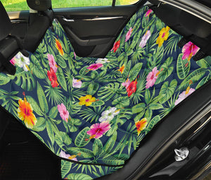 Tropical Hibiscus Flowers Pattern Print Pet Car Back Seat Cover