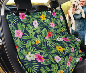 Tropical Hibiscus Flowers Pattern Print Pet Car Back Seat Cover