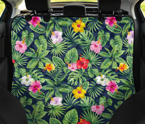 Tropical Hibiscus Flowers Pattern Print Pet Car Back Seat Cover