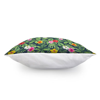 Tropical Hibiscus Flowers Pattern Print Pillow Cover