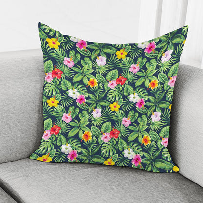 Tropical Hibiscus Flowers Pattern Print Pillow Cover