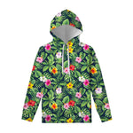 Tropical Hibiscus Flowers Pattern Print Pullover Hoodie