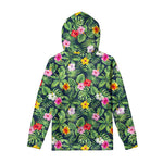Tropical Hibiscus Flowers Pattern Print Pullover Hoodie